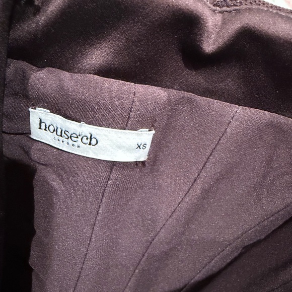 House of CB Dark Brown Lace Long Sleeve Midi Dress - Picture 2 of 11